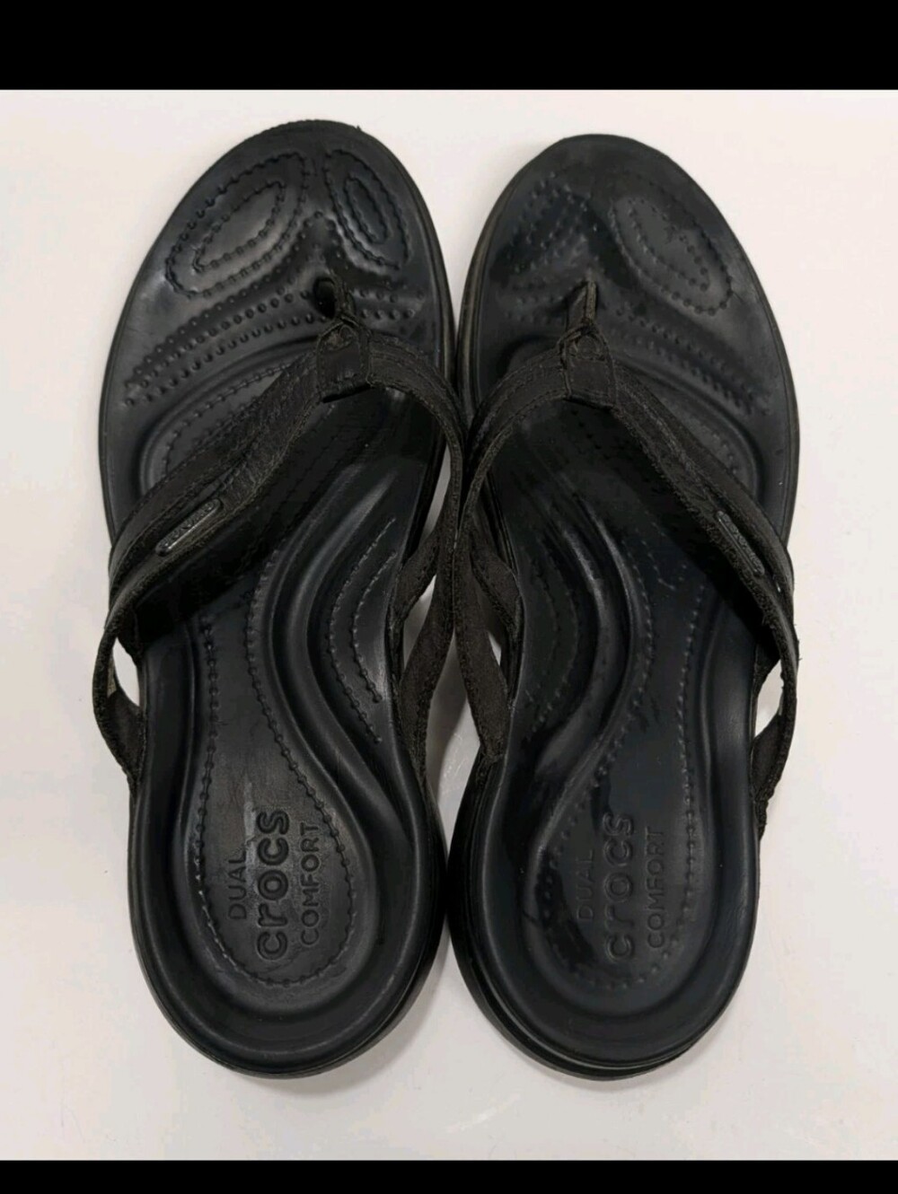 Crocs Capri V Flip Flops Sandals Black 8 Women Comforter Beach